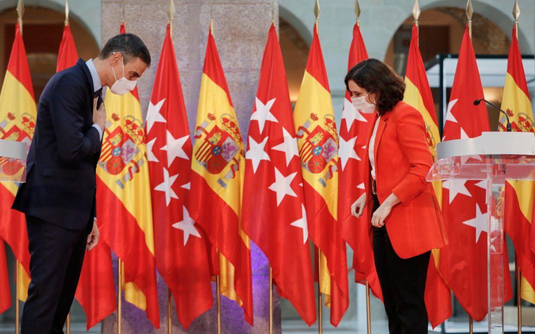 Meeting of the President of the Government Pedro Sanchéz with the President of the Community of Madrid Isabel Diaz Ayuso